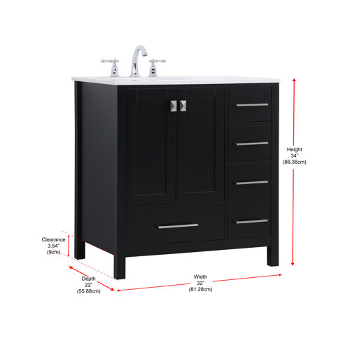 Andover Mills™ Broadview 32'' Single Bathroom Vanity with Engineered